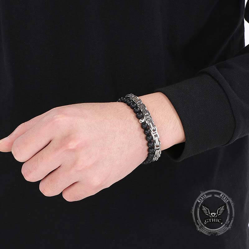 Vintage Beads Imperial Chain Stainless Steel Bracelet 02 | Gthic.com