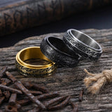 Vintage Beast-Motif Scrollwork Stainless Steel Spinner Ring | Gthic.com