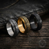 Vintage Beast-Motif Scrollwork Stainless Steel Spinner Ring | Gthic.com