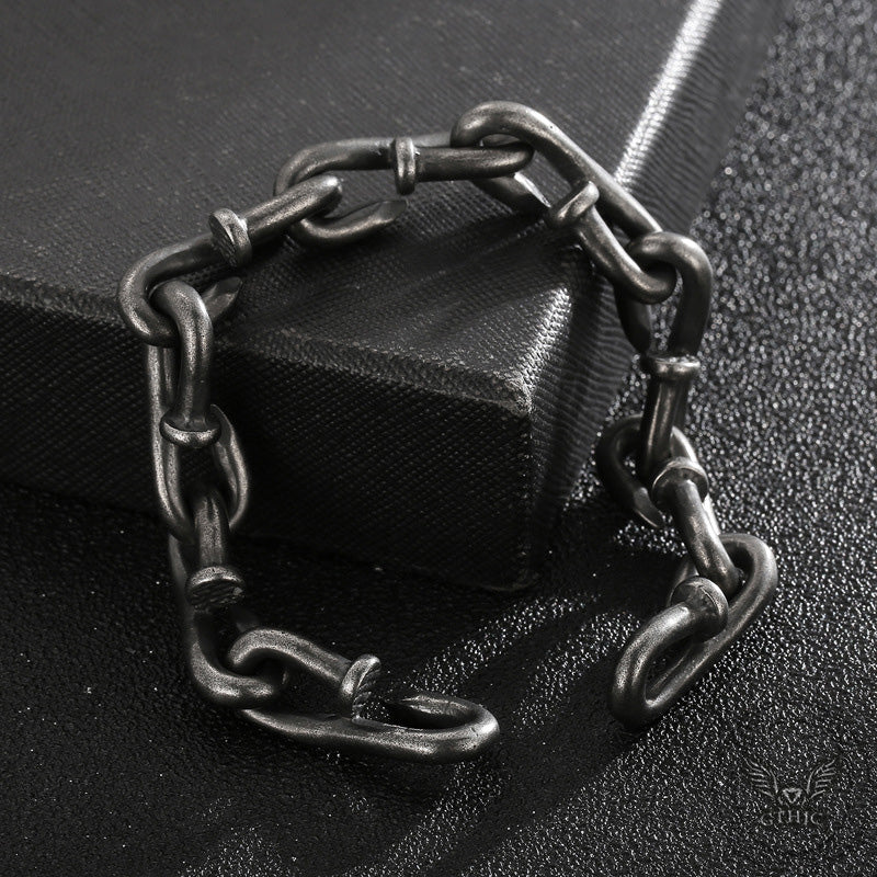 Vintage Bent Nail Stainless Steel Bracelet | Gthic.com