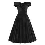 Vintage Black One Shoulder Waist Prom Dress| Gthic.com