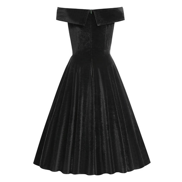 Vintage Black One Shoulder Waist Prom Dress | Gthic.com