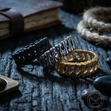 Vintage Bones Splicing Hollow Stainless Steel Ring | Gthic.com