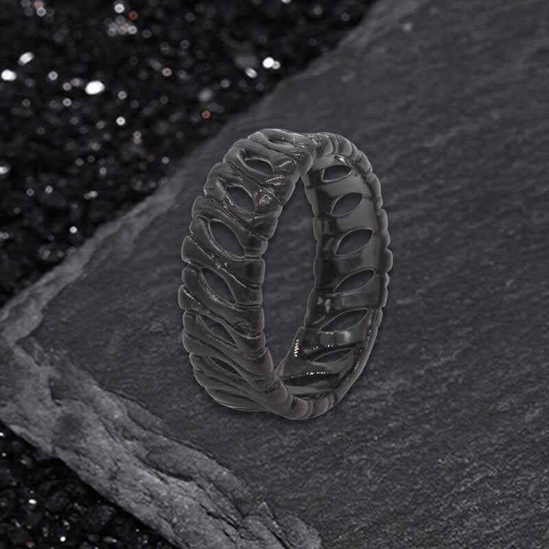 Vintage Bones Splicing Hollow Stainless Steel Ring