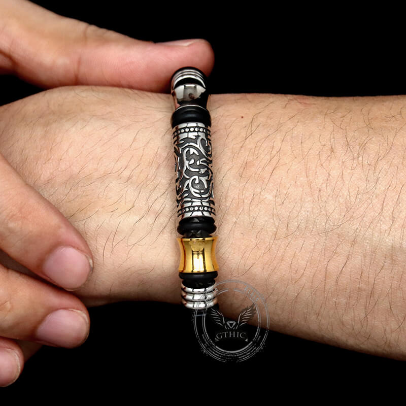 Vintage Braided Leather Stainless Steel Magnetic Bracelet