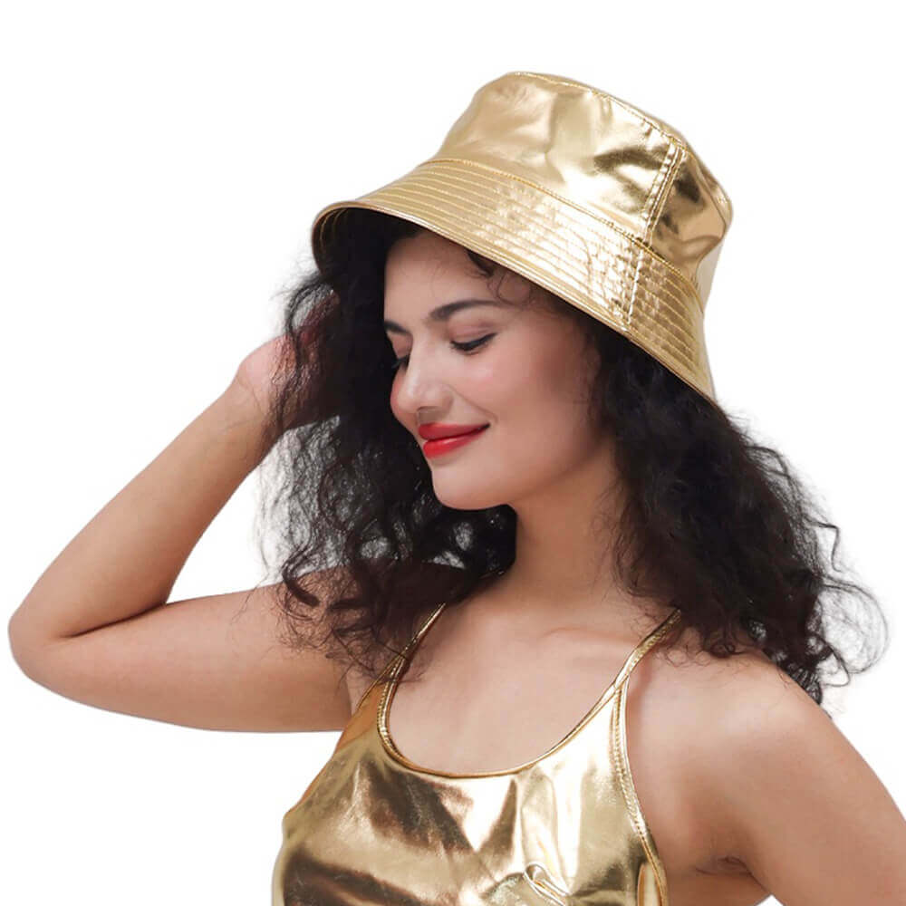 Vintage British Patent Leather Small Brim Bucket Hat | Gthic.com