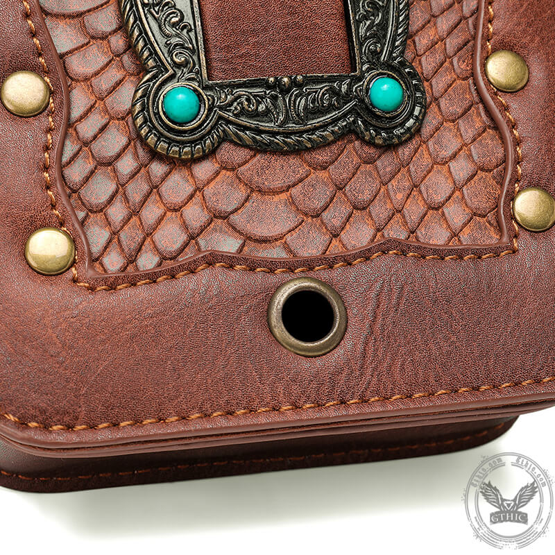 Vintage Brown Leather Crossbody Bag | Gthic.com