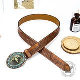 Vintage Bull Head Western Cowboy PU Leather Belt | Gthic.com