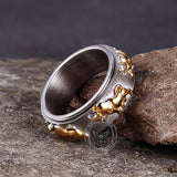 Vintage Bull Stainless Steel Spinner Ring