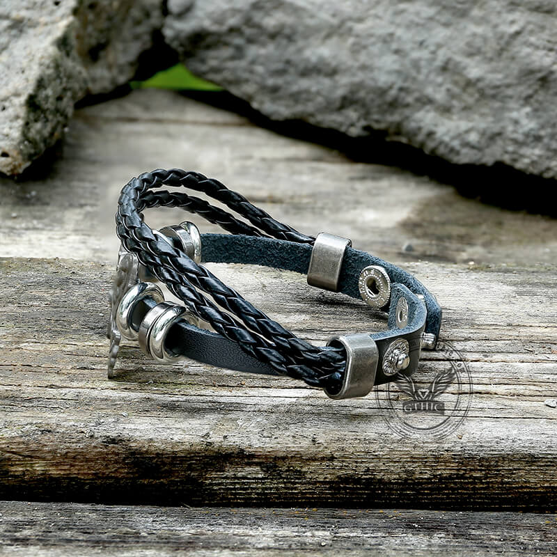 Vintage Butterfly Alloy Leather Bracelet