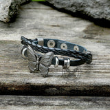 Vintage Butterfly Alloy Leather Bracelet