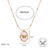 Vintage Butterfly Shell Openable Locket Copper Necklace | Gthic.com