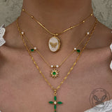 Vintage Butterfly Shell Openable Locket Copper Necklace | Gthic.com