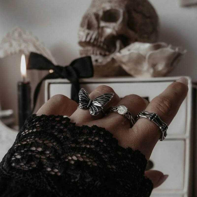 Vintage Butterfly Stainless Steel Animal Ring