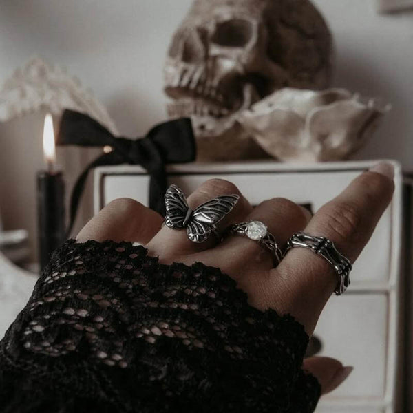 Vintage Butterfly Stainless Steel Animal Ring