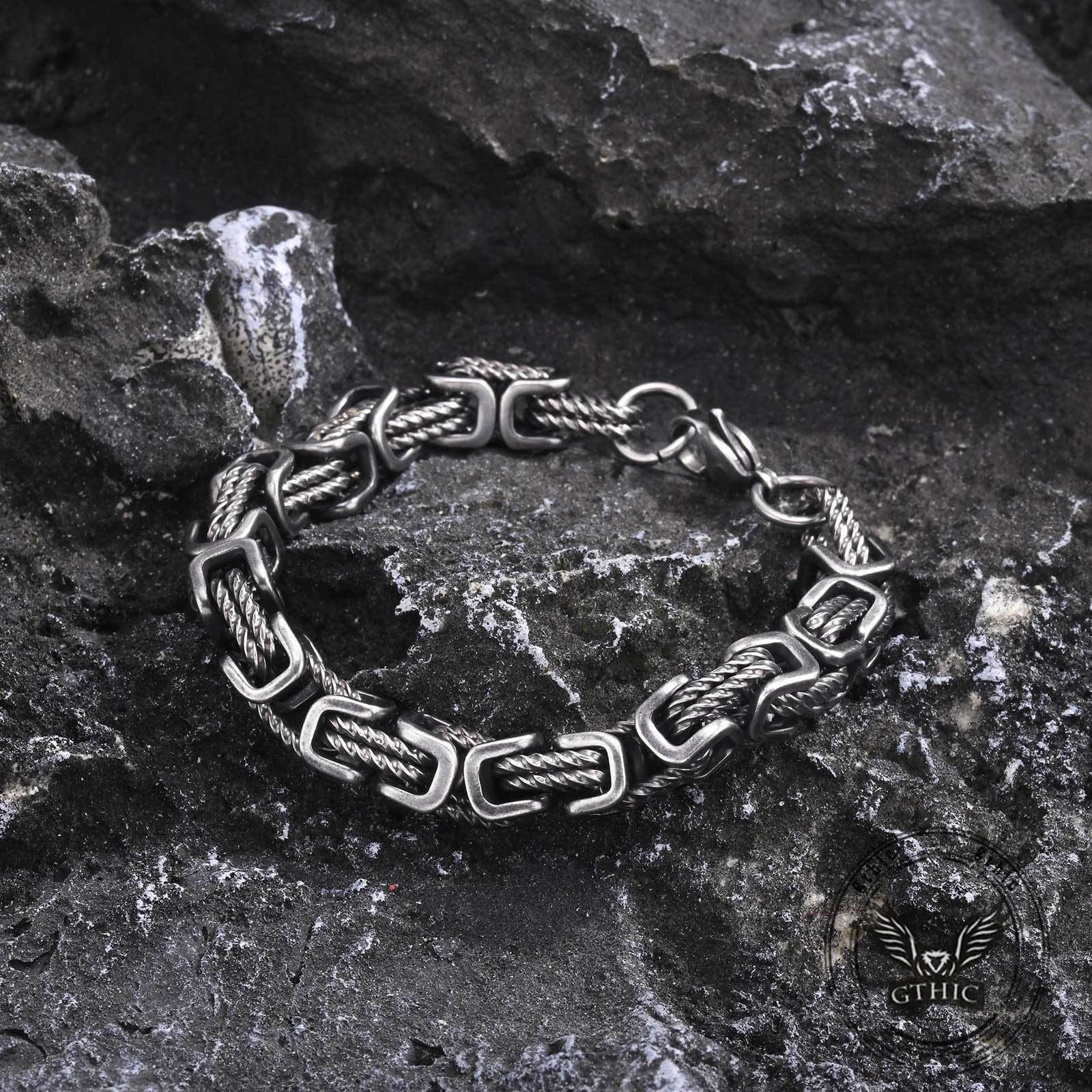 Vintage Byzantine Twist Stainless Steel Bracelet | Gthic.com