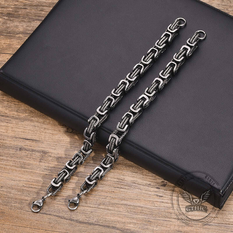 Vintage Byzantine Twist Stainless Steel Bracelet | Gthic.com