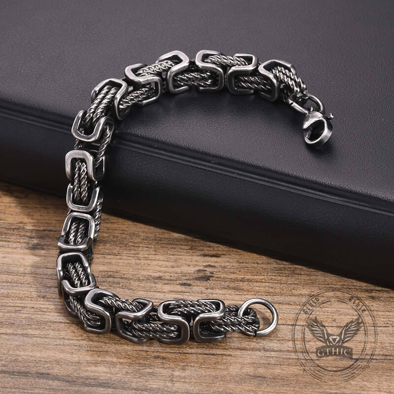 Vintage Byzantine Twist Stainless Steel Bracelet | Gthic.com