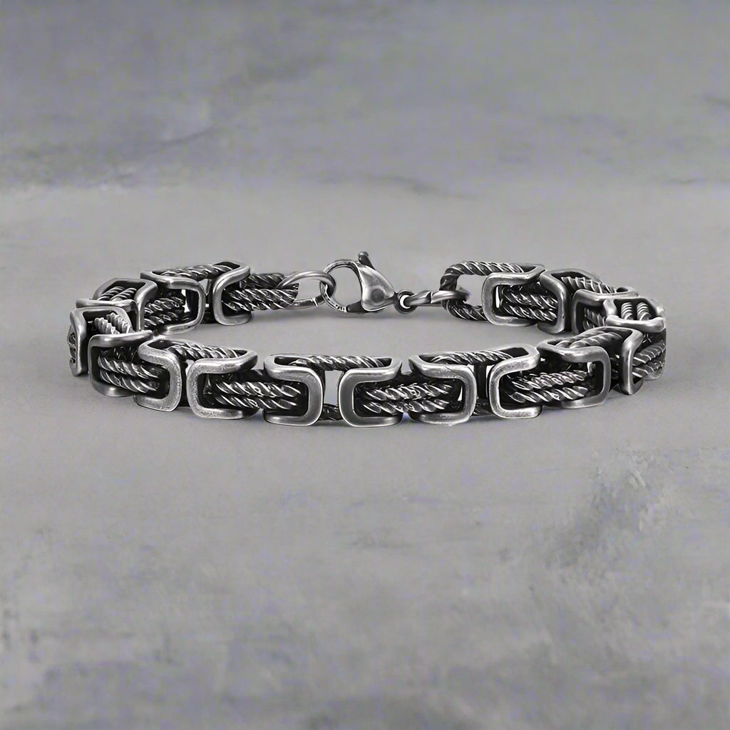 Vintage Byzantine Twist Stainless Steel Bracelet | Gthic.com
