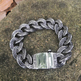 Vintage Carve Pattern Stainless Steel Bracelet | Gthic.com