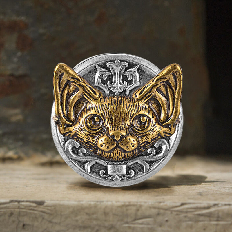 Vintage Cat Head Stainless Steel Ear Gauges | Gthic.com