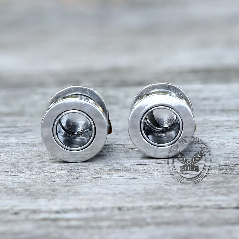 Vintage Cat Head Stainless Steel Ear Gauges | Gthic.com