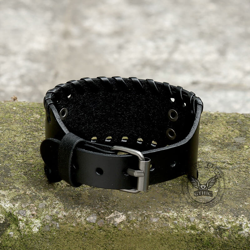 Double Leather Viking Bracelet
