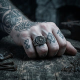 Vintage Celtic Knot Compass Stainless Steel Ring | Gthic.com