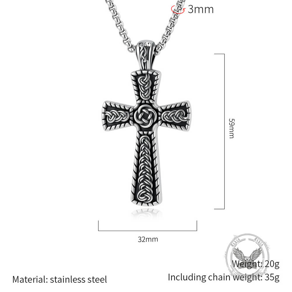 Vintage Celtic Knot Cross Stainless Steel Viking Pendant