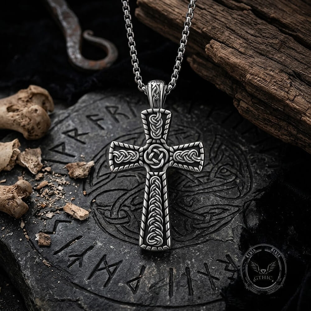 Vintage Celtic Knot Cross Stainless Steel Viking Pendant