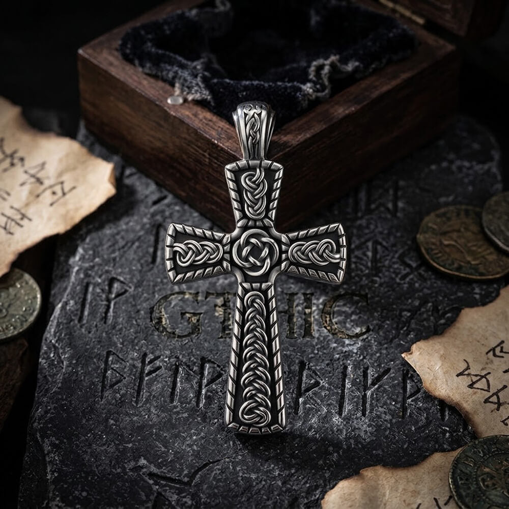 Vintage Celtic Knot Cross Stainless Steel Viking Pendant