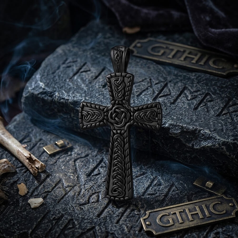 Vintage Celtic Knot Cross Stainless Steel Viking Pendant