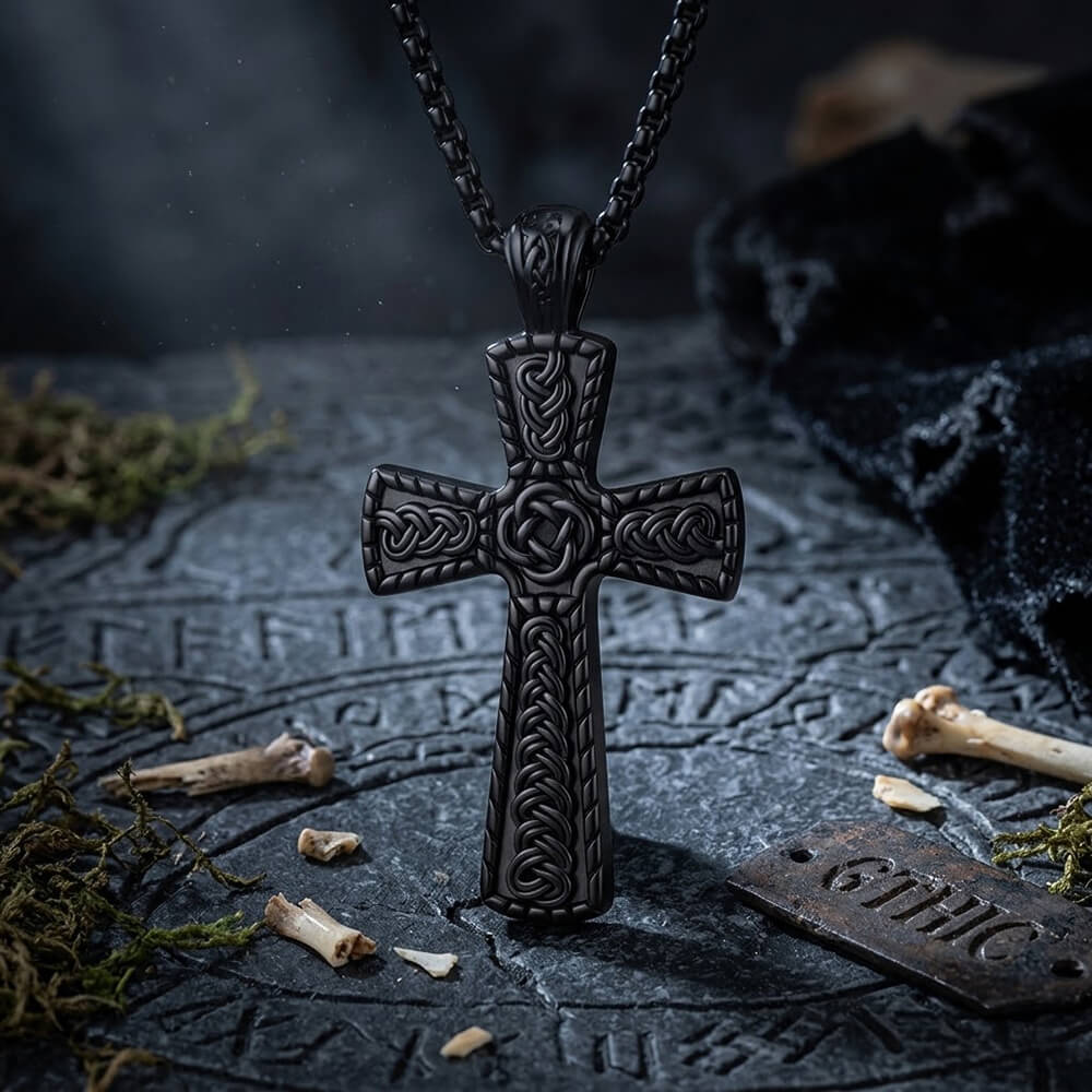 Vintage Celtic Knot Cross Stainless Steel Viking Pendant