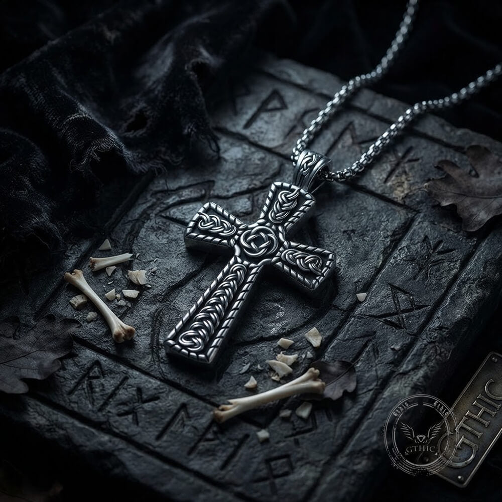 Vintage Celtic Knot Cross Stainless Steel Viking Pendant
