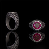 Vintage Celtic Knot Gemstone Sterling Silver Ring | Gthic.com