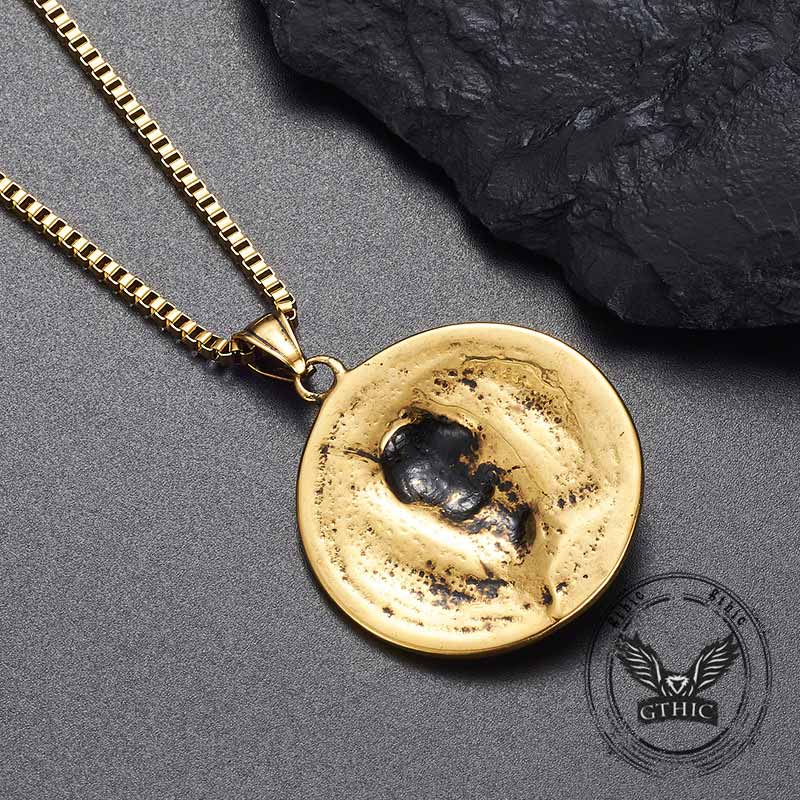 Vintage Celtic Knot Pirate Head Stainless Steel Pendant