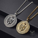 Vintage Celtic Knot Pirate Head Stainless Steel Pendant | Gthic.com