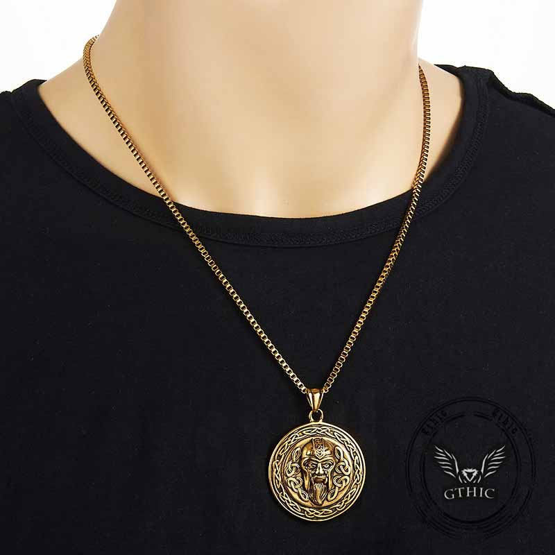 Vintage Celtic Knot Pirate Head Stainless Steel Pendant | Gthic.com