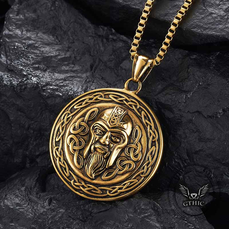 Vintage Celtic Knot Pirate Head Stainless Steel Pendant | Gthic.com