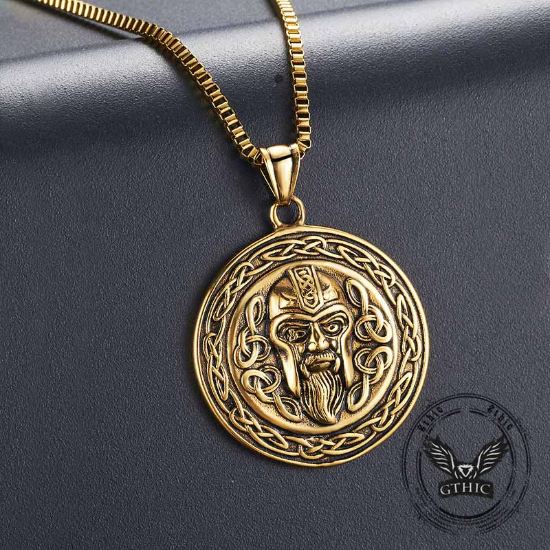 Vintage Celtic Knot Pirate Head Stainless Steel Pendant | Gthic.com