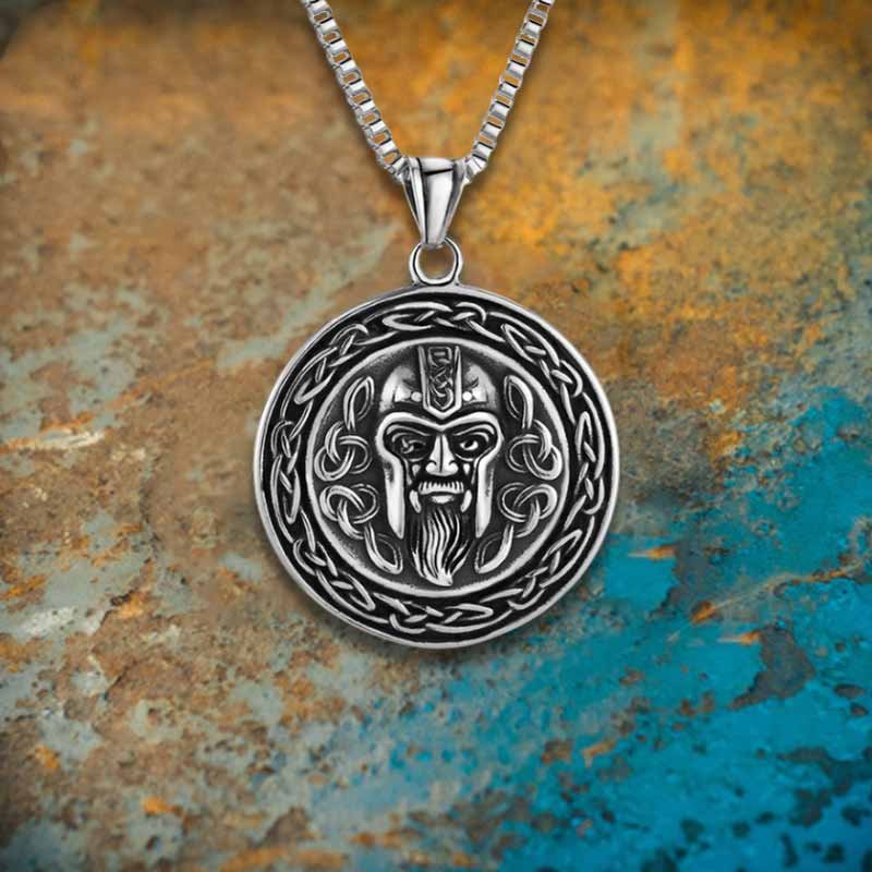 Vintage Celtic Knot Pirate Head Stainless Steel Pendant