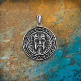 Vintage Celtic Knot Pirate Head Stainless Steel Pendant