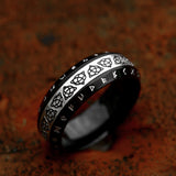 Vintage Celtic Knot Runes Stainless Steel Viking Ring | Gthic.com