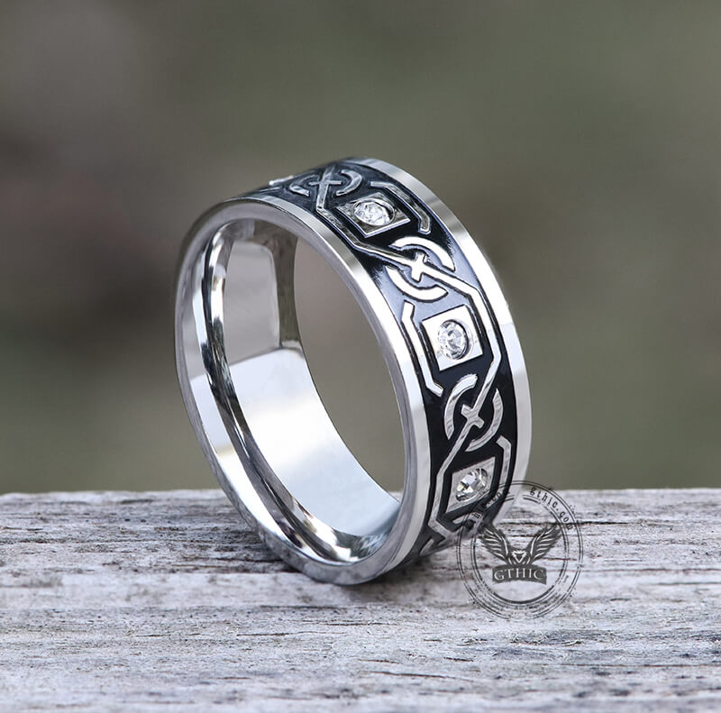 Vintage Celtic Knot Stainless Steel Band Ring