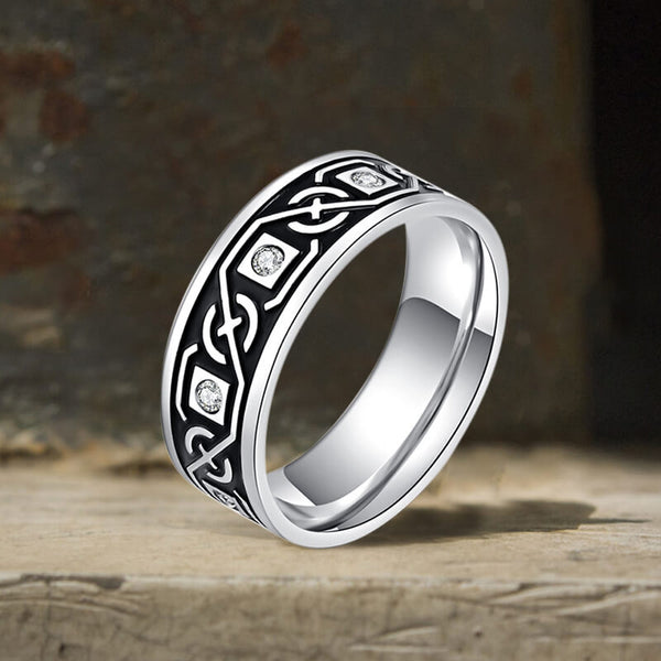 Vintage Celtic Knot Stainless Steel Band Ring | Gthic.com