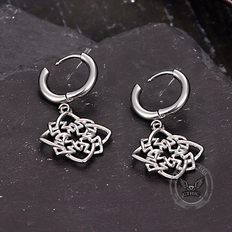 Vintage Celtic Knot Stainless Steel Drop Earrings