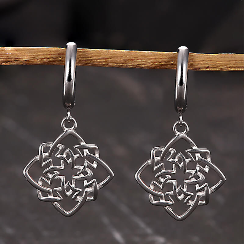 Vintage Celtic Knot Stainless Steel Drop Earrings | Gthic.com