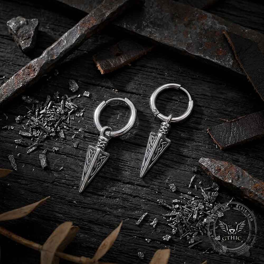 Vintage Celtic Knot Triangle Stainless Steel Earrings