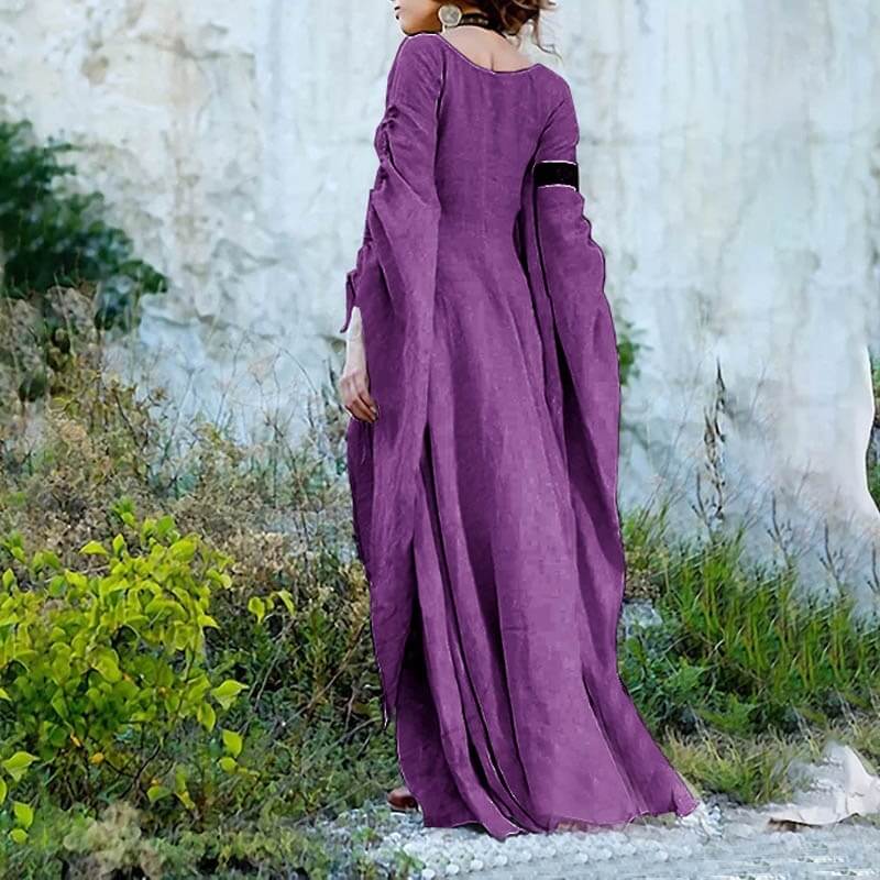 Vintage Classic Long-sleeved Solid Color Dress | Gthic.com