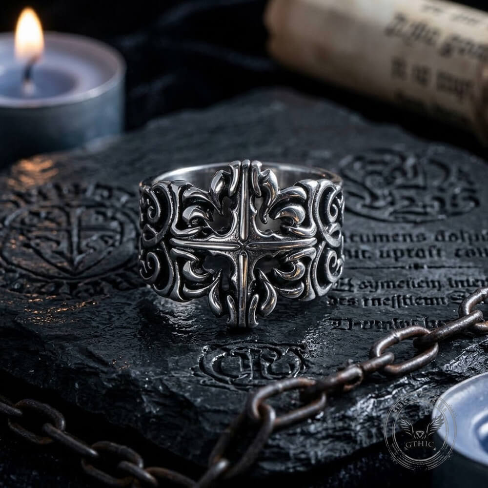 Vintage Classical Pattern Stainless Steel Ring | Gthic.com